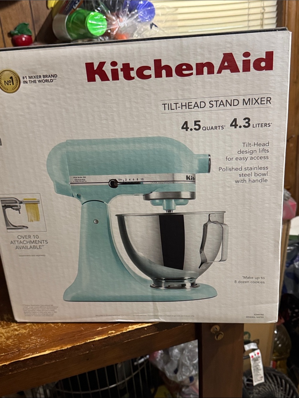 KitchenAid Aqua Blue Tilt-Head Stand Mixer with Stainless Bowl